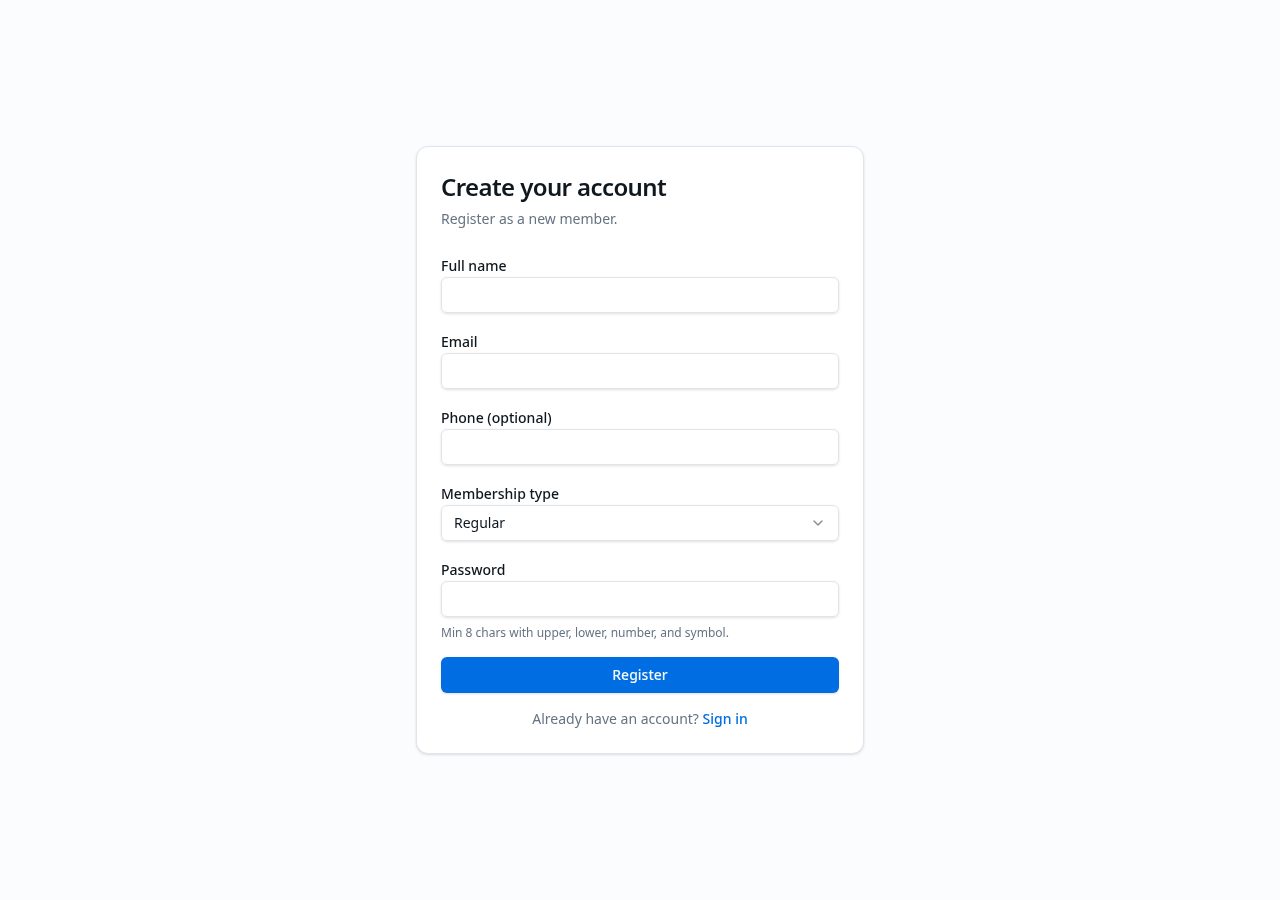 Member registration