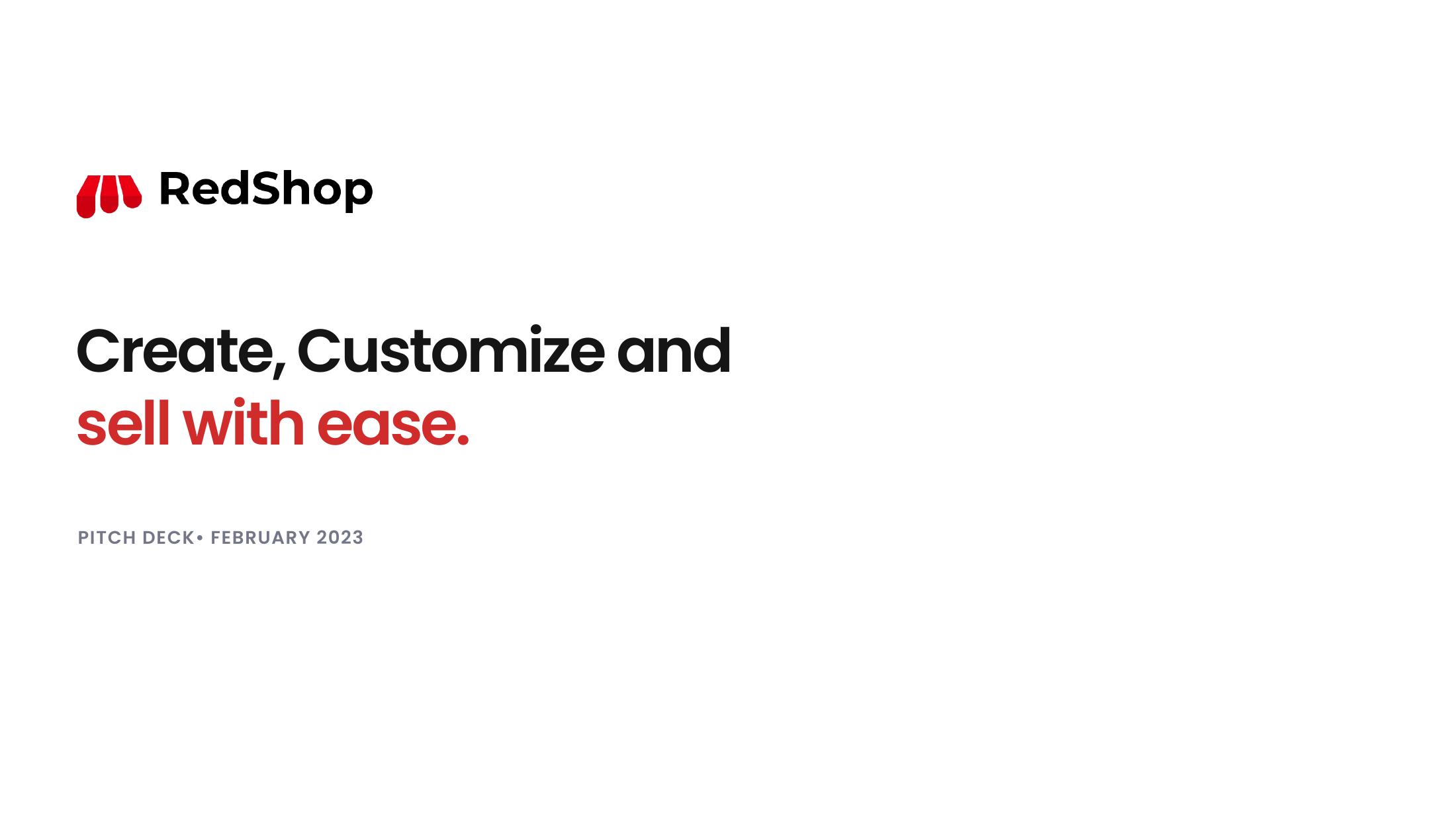 Redshop pitch deck slide 1