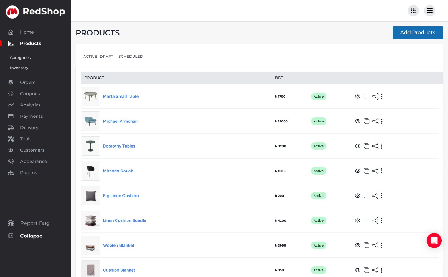 Product catalogue in Redshop